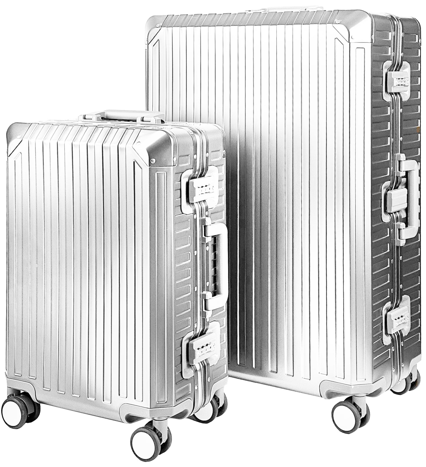 GLX2 All Aluminum Luggage 3 Sizes (20",26",28") with TSA Lock Silver