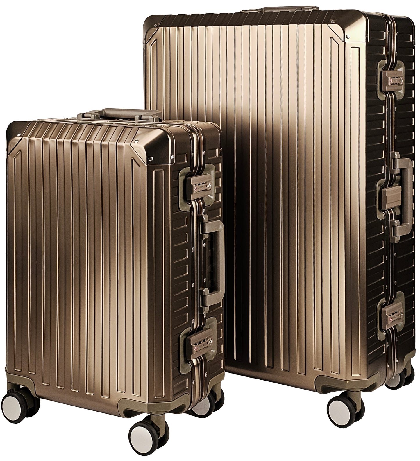 GLX2 All Aluminum Luggage 3 Sizes (20",26",28") with TSA Lock Gold